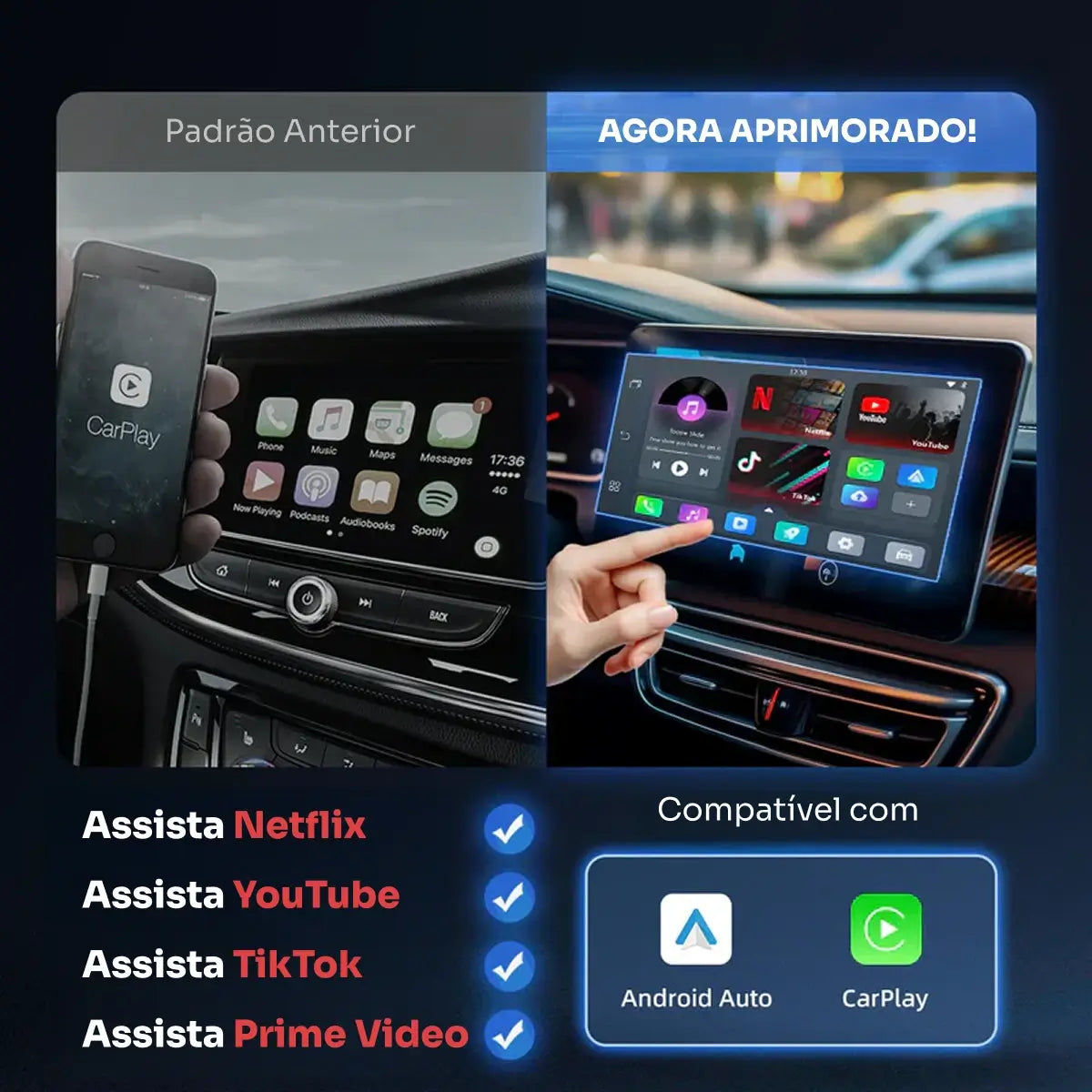 Ottocast Pro 2025 - Streaming/Canais Abertos/Android Auto/Apple CarPlay